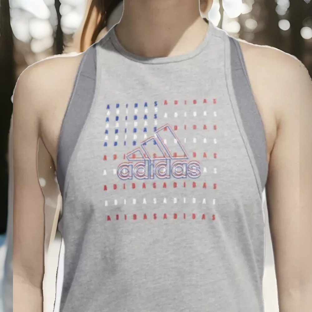 Adidas Tank Top Americana Flag USA Patriotic Racerback Athletic Women Sz M NWT